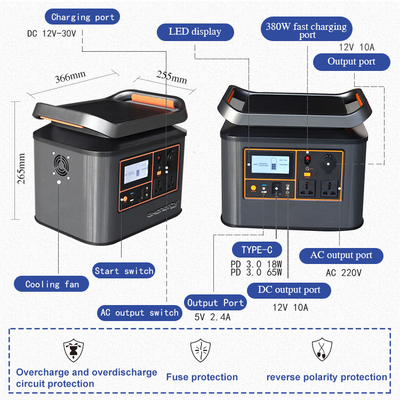 станция солнечной энергии 500W 1000W портативная практически для располагаться лагерем